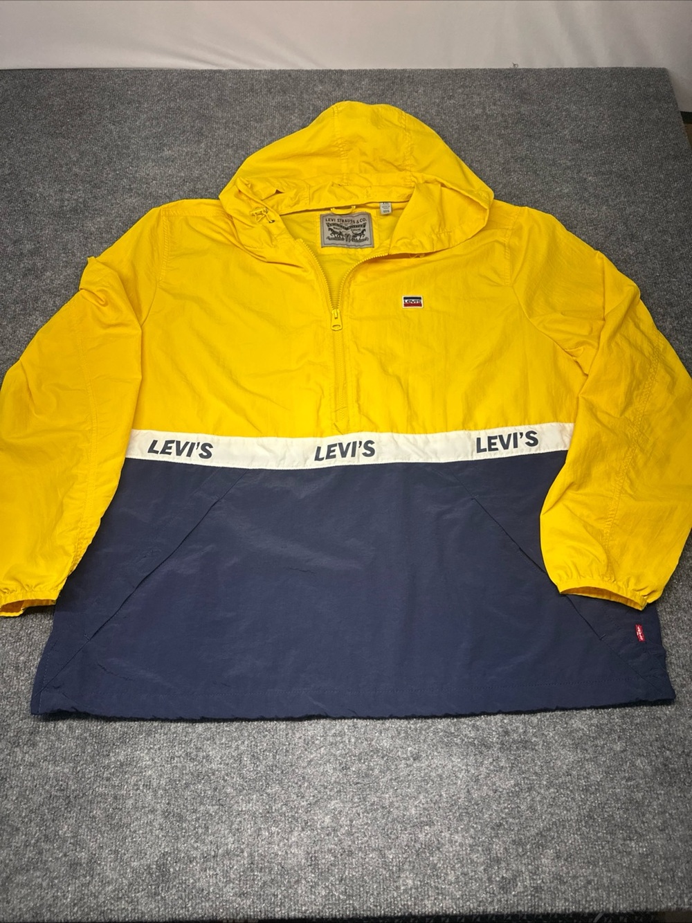 Levi's Yellow and Navy Hooded Anorak Jacket